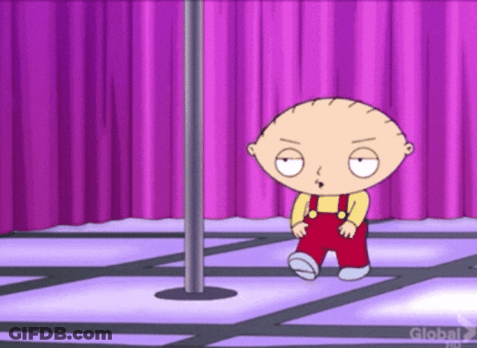Stewie Dancing While Beside A Pole GIF