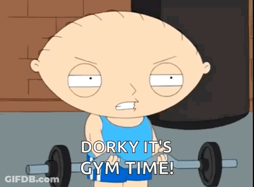 Stewie From Family Guy Lifting Barbell GIF