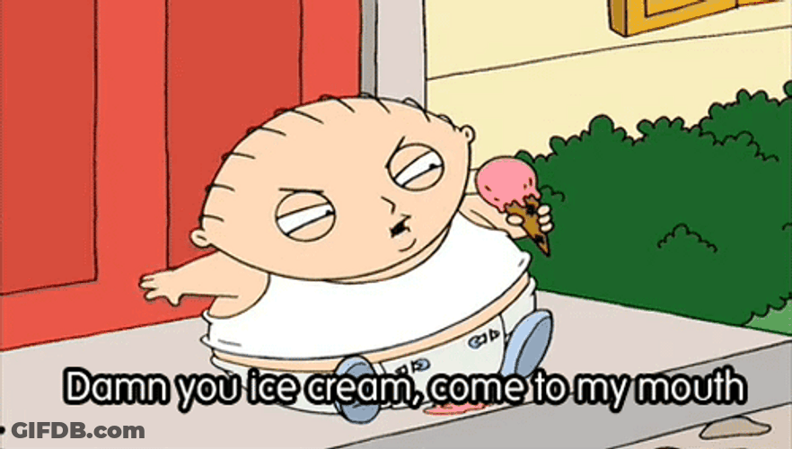 Stewie Griffin Annoyed Ice Cream Melting GIF