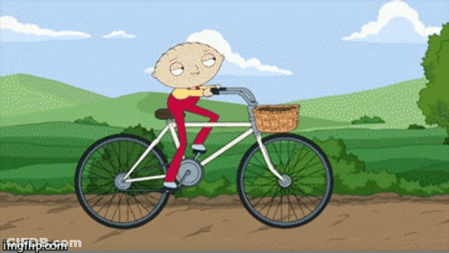 Stewie Griffin Countryside Bicycle Riding GIF