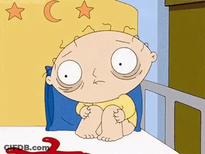 Stewie Griffin Eye Bags Cant Sleep GIF