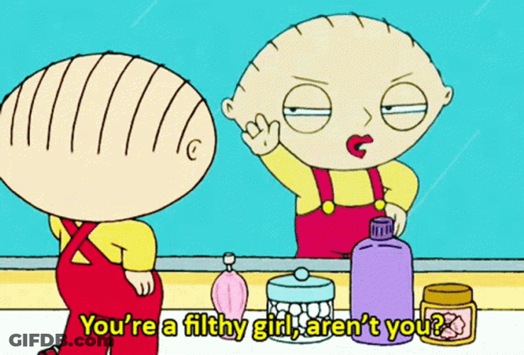 Stewie Griffin Filthy Girl Mirror Look GIF