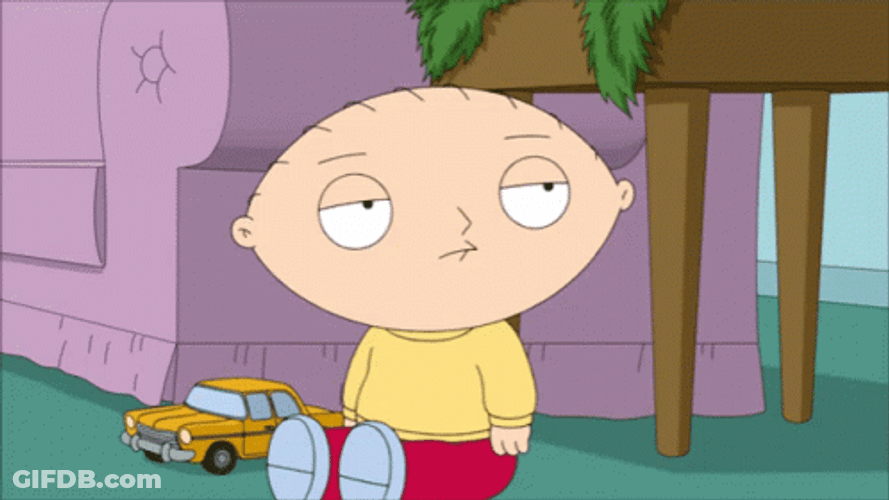 Stewie Griffin Rolls Eyes GIF