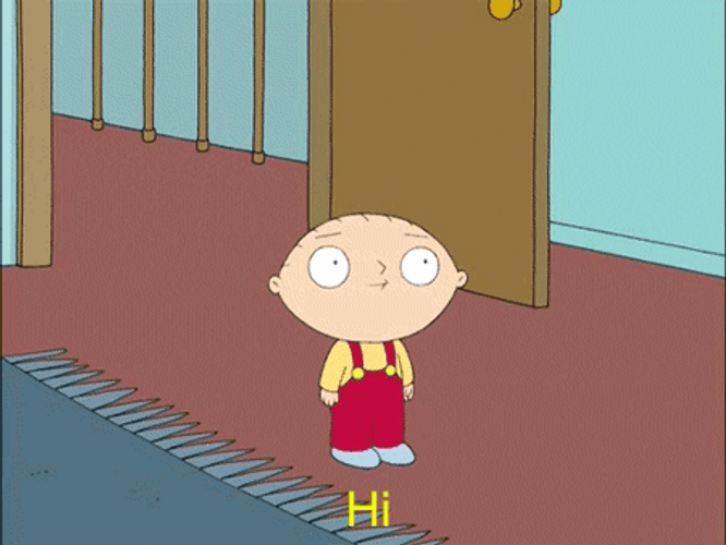 Stewie Griffin Say Hi Run Away GIF