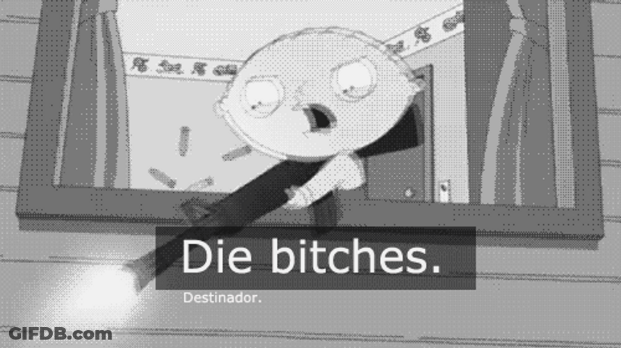 Stewie Griffin Shoot Running Crowd GIF