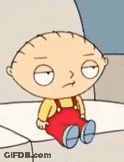 Stewie Griffin Slow Motion Looks Up GIF
