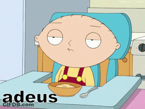 Stewie Holding Gun Next To Bowl Of Cereal GIF