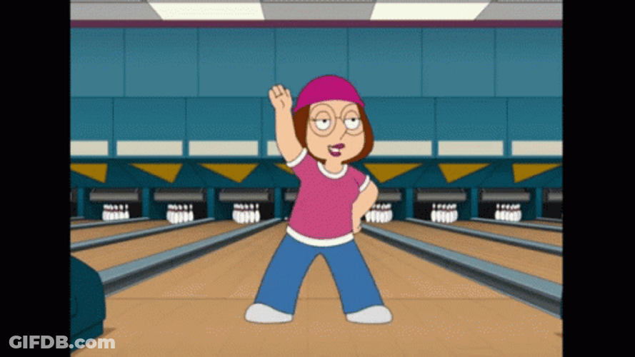 Stewie Sister Meg Griffin Dancing In Bowling Alley GIF