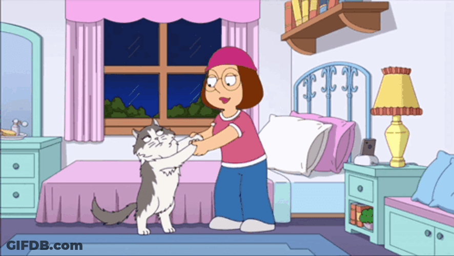Stewie Sister Meg Griffin Dancing With Cat GIF