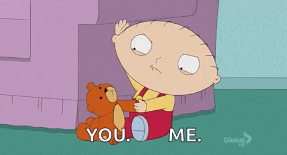 Stewie Slaps Teddy Bear GIF