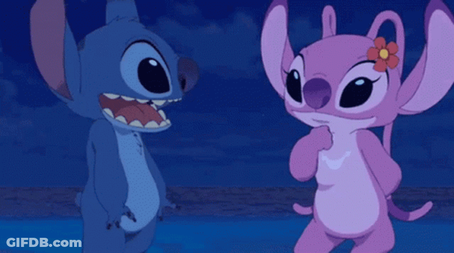 Stich And Angel Break Dancing GIF