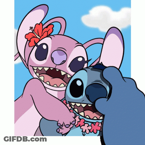 Stich And Angel Photo Swipe GIF