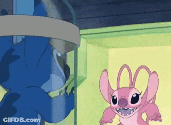 Stich And Angel Rescue Hug GIF