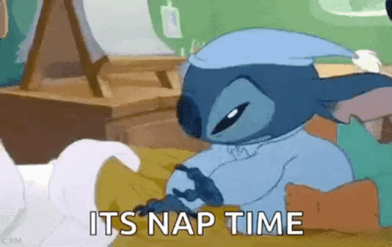 Stich Rushing To Nap Time GIF