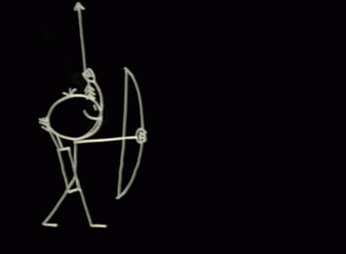 Stick Cupid Shooting Arrow Smile GIF