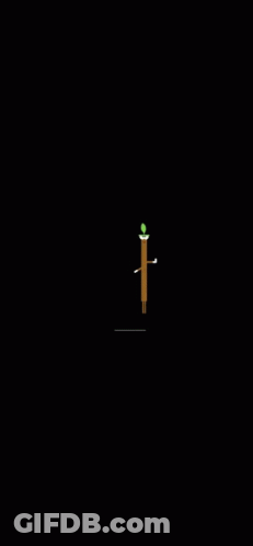 Stick Figure And White Circles On Black GIF