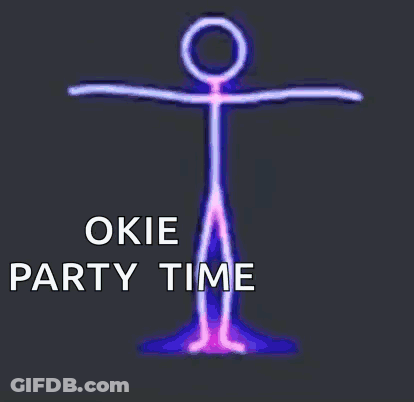 Stick Figure Dancing Okie Party Time GIF