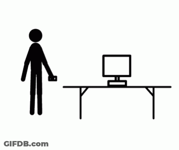 Stick Figure Destroying Computer GIF