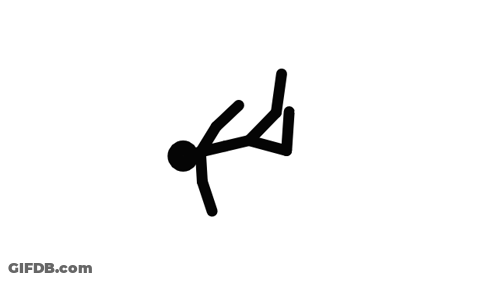 Stick Figure Falling Upside Down GIF