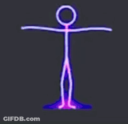Stick Figure Glowing In The Dark Hands On Hips GIF