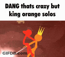 Stick Figure Holding Sword And Crown GIF
