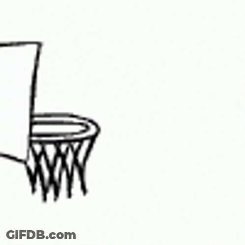 Stick Figure Jumping Into Basketball Hoop GIF
