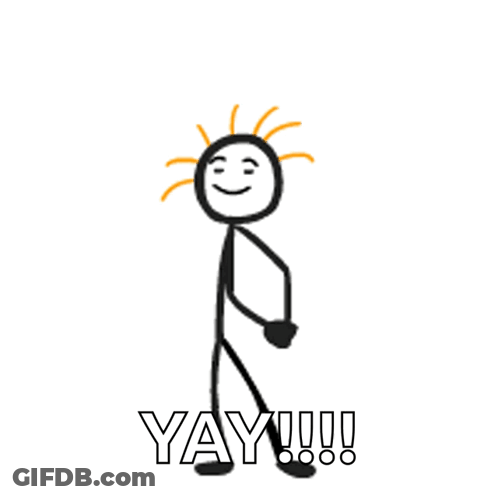 Stick Figure Jumping Yay GIF