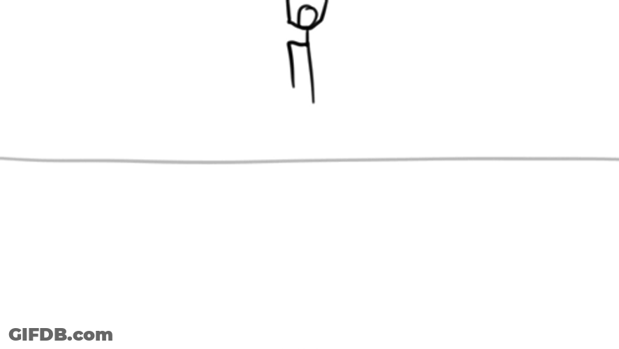 Stick Figure Landing GIF