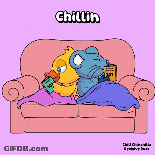 Stick Figure Laying In Hammock Saying Chillin GIF