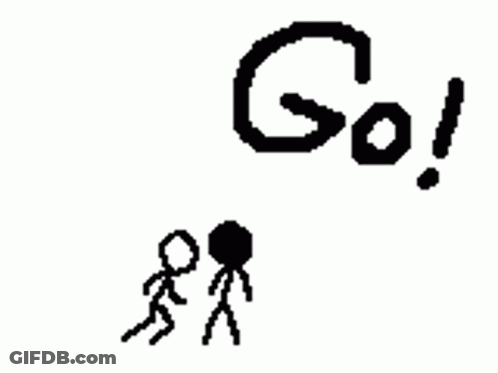 Stick Figure Lying Near Shark Tail GIF