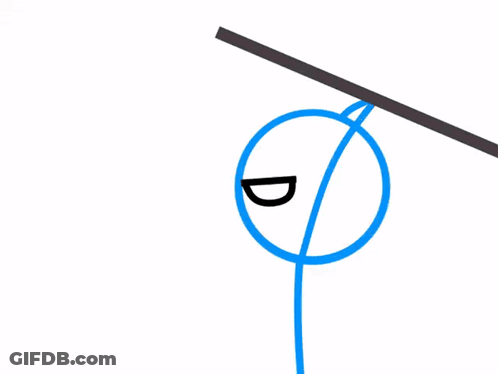 Stick Figure Next To Stop Sign GIF