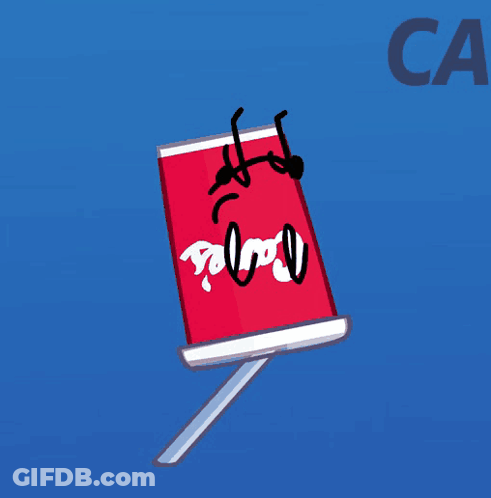 Stick Figure Poking Out Of Coca Cola Can GIF