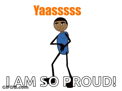 Stick Figure Saying I Am So Proud GIF