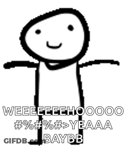 Stick Figure Saying Weeehooo Yea GIF