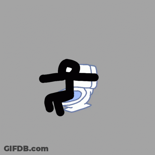 Stick Figure Sitting On Toilet GIF