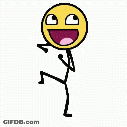 Stick Figure Smiley Dancing And Smiling GIF