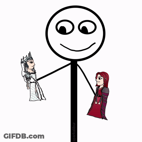 Stick Figure Smiley Face With Sparkalbur GIF