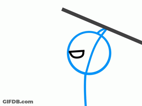 Stick Figure Standing Next To Red Stop Sign GIF
