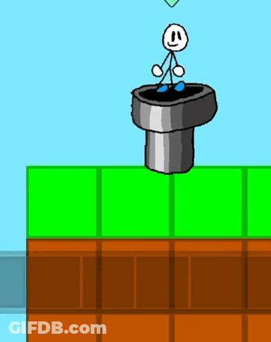 Stick Figure Standing Over Hole GIF