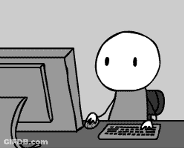 Stick Figure Use Computer Online GIF
