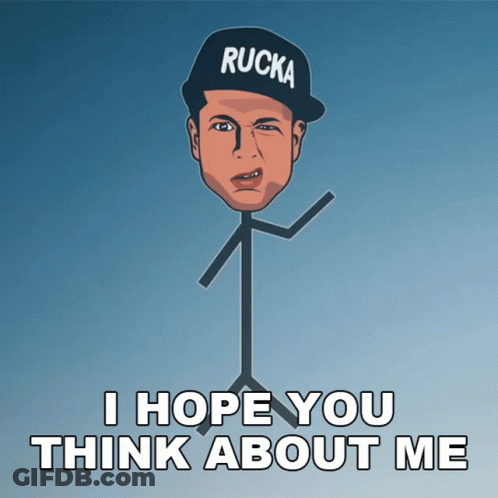 Stick Figure Wearing Rucka Hat GIF