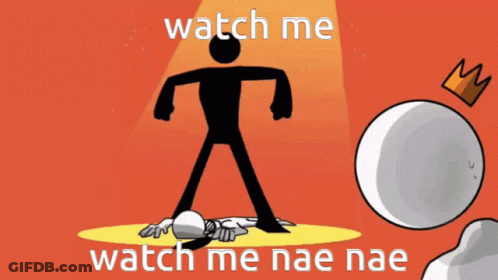 Stick Figure With Crown Says Watch Me GIF