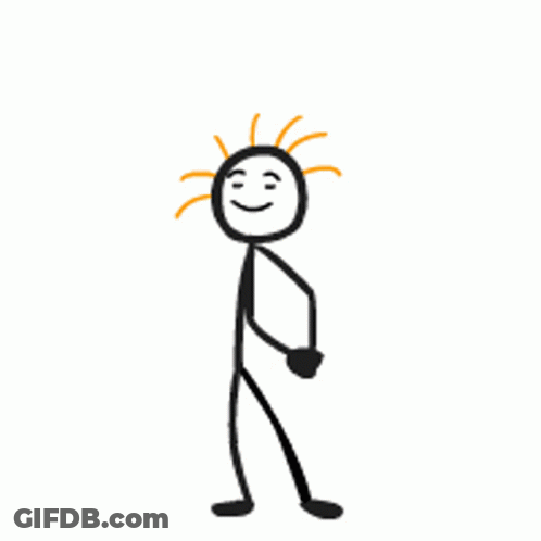 Stick Figure With Orange Hair Laughing GIF