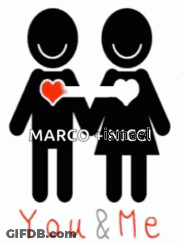 Stick Figures Holding Hands Marco + Ismael You & Me GIF