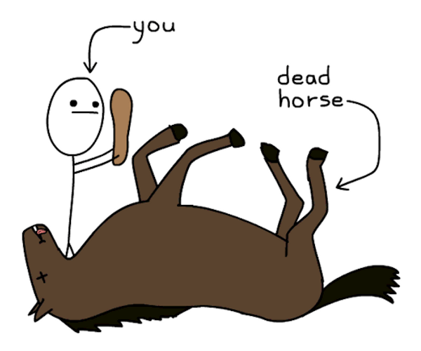 Stick Man Beating A Dead Horse GIF