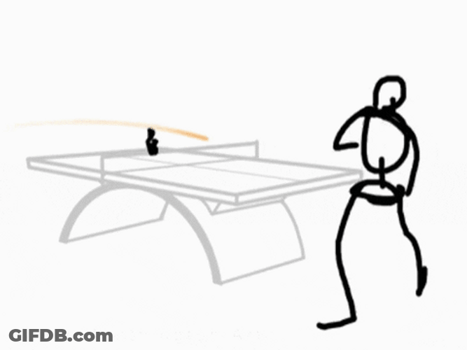 Stick Man Playing Table Tennis Boing GIF