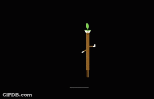 Stick With Leaf And Number 8 GIF