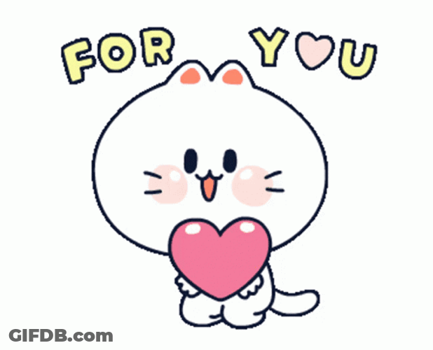 Sticker Cat Heart You For You GIF
