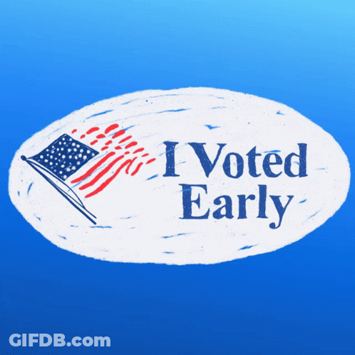 Sticker I Voted Early American Flag GIF