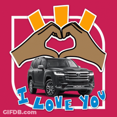Sticker Saying I Love You With Toyota Land Cruiser 360 GIF